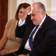 Rudy Giuliani (right) wipes his brow July 9, 2018, as Donald Trump introduces Brett Kavanaugh as his nominee to the U.S. Supreme Court.